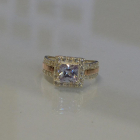 Серебряное кольцо с золотыми вставками