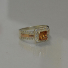 Серебряное кольцо с золотыми вставками