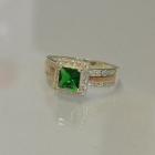 Серебряное кольцо с золотыми вставками