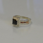 Серебряное кольцо с золотыми вставками