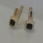 Срібні сережки з напайками із золота