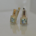 Срібні сережки з напайками із золота