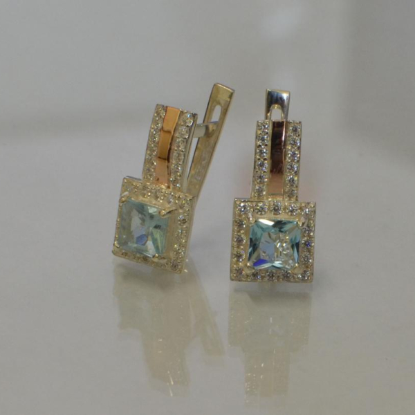 Срібні сережки з напайками із золота