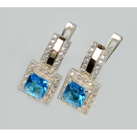 Серебряные серьги с напайками из золота