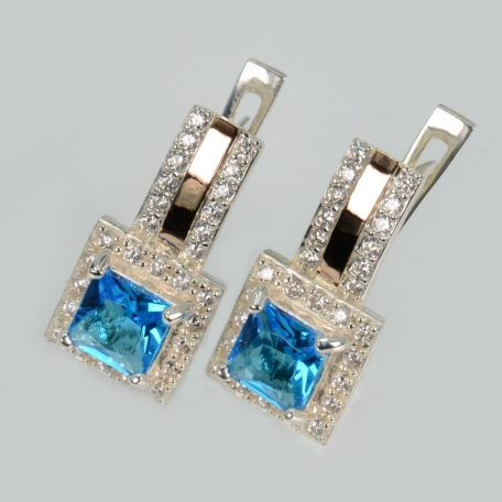 Срібні сережки з напайками із золота