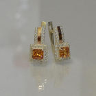 Срібні сережки з напайками із золота