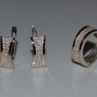 Срібний гарнітур зі вставками з золота