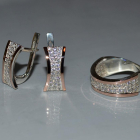 Срібний гарнітур зі вставками з золота