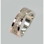 Срібна каблучка з накладками з золота