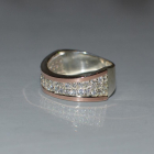 Срібна каблучка з накладками з золота