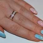 Срібна каблучка з накладками з золота