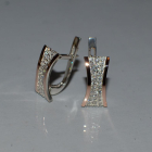 Срібні сережки з золотими пластинами