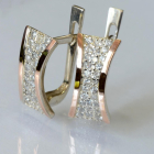 Срібні сережки з золотими пластинами