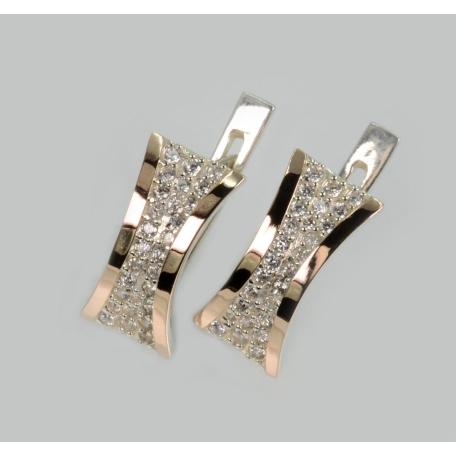 Серебряные серьги с золотыми пластинами