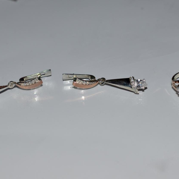 Срібний комплект з золотими накладками