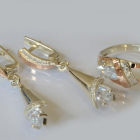 Срібний комплект з золотими накладками