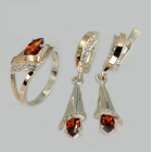 Срібний комплект з золотими накладками