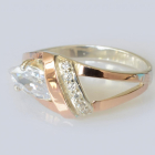 Срібна каблучка  зі вставками з золота