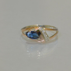 Срібна каблучка  зі вставками з золота