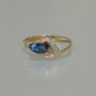 Срібна каблучка  зі вставками з золота