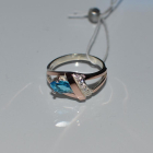 Срібна каблучка  зі вставками з золота