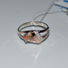 Срібна каблучка  зі вставками з золота