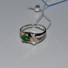 Срібна каблучка  зі вставками з золота