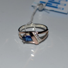 Срібна каблучка  зі вставками з золота