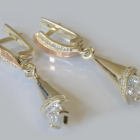 Срібні сережки з золотими напайками