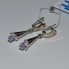 Срібні сережки з золотими напайками