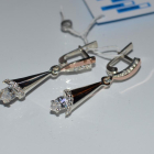 Срібні сережки з золотими напайками