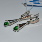 Срібні сережки з золотими напайками