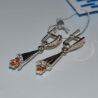 Срібні сережки з золотими напайками