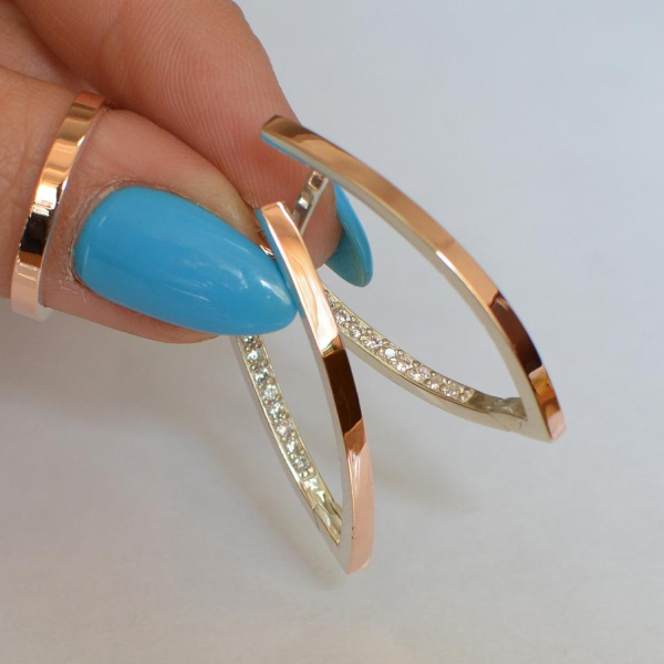 Срібний набір зі вставками з золота