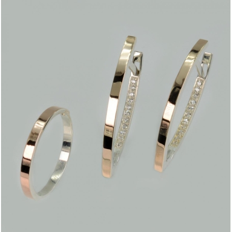 Серебряный набор со вставками из золота