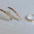 Срібний набір зі вставками з золота