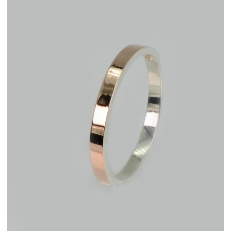 Серебряное кольцо с напайками из золота