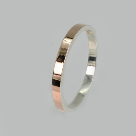 Срібна каблучка  с напайками из золота