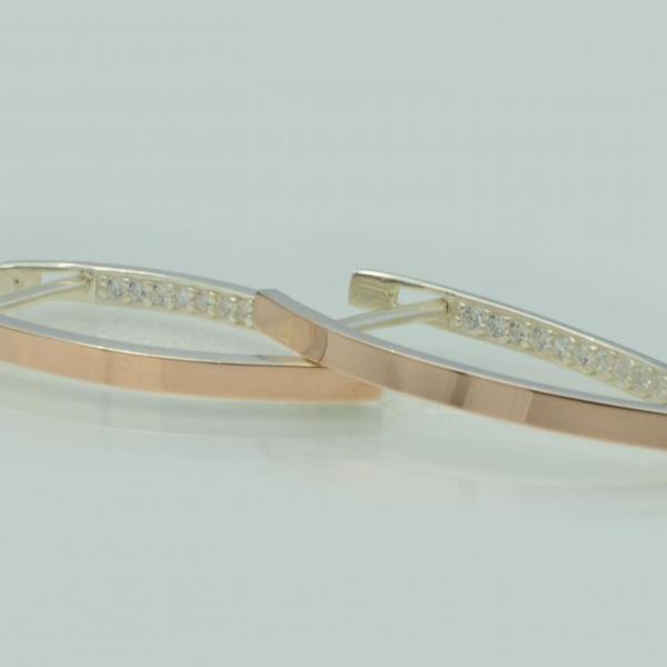 Срібні сережки  зі вставками з золота