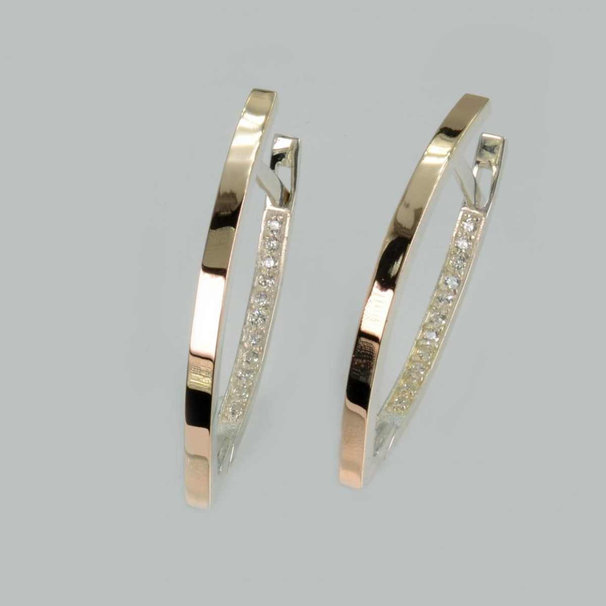 Срібні сережки  зі вставками з золота