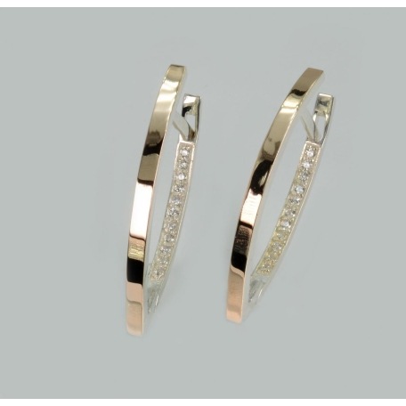 Серебряные серьги со вставками из золота