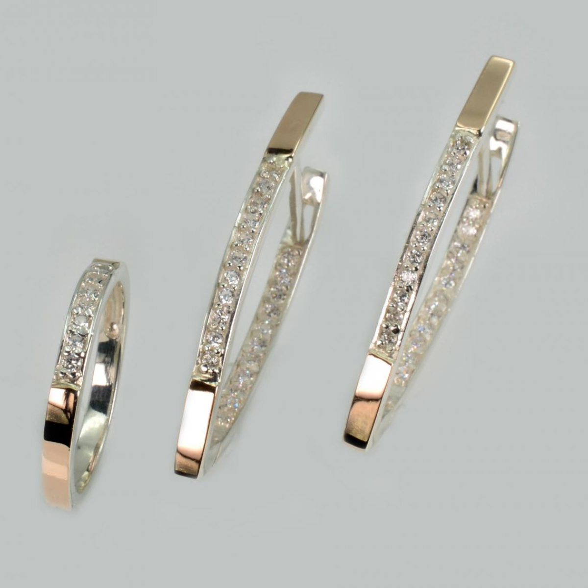 Срібний набір з пластинами із золота