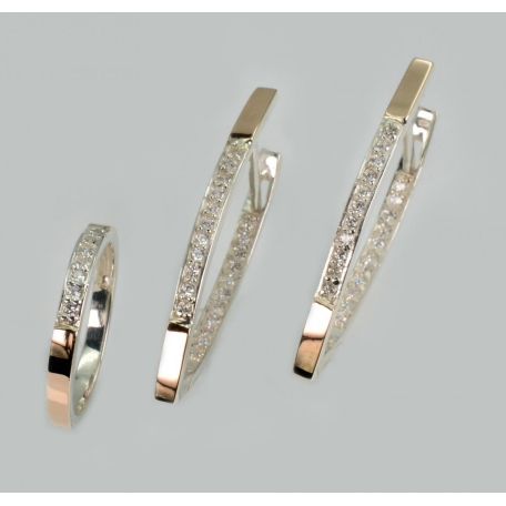 Серебряный набор с пластинами из золота