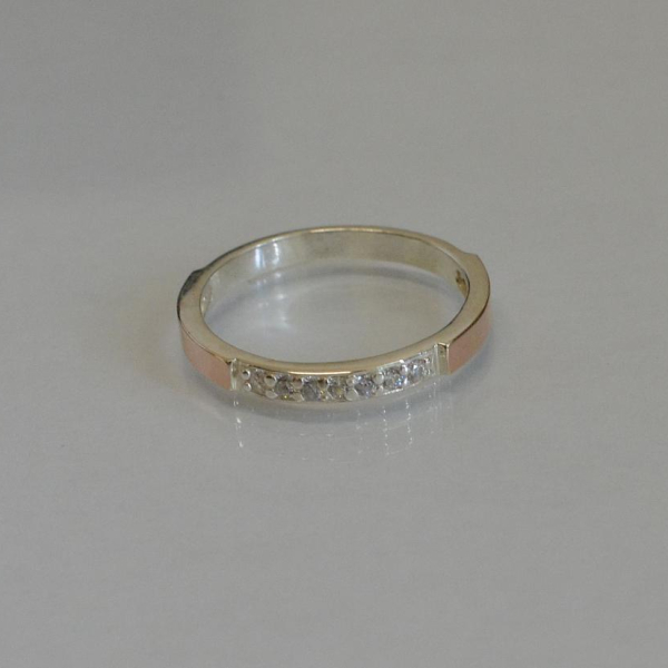 Срібна каблучка з золотими накладками