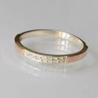 Срібна каблучка з золотими накладками