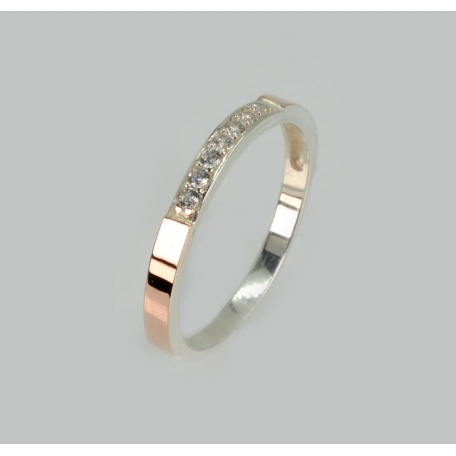 Серебряное кольцо с золотыми накладками