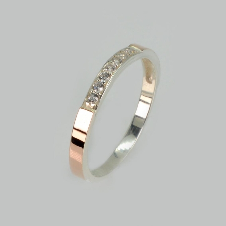 Срібна каблучка з золотими накладками