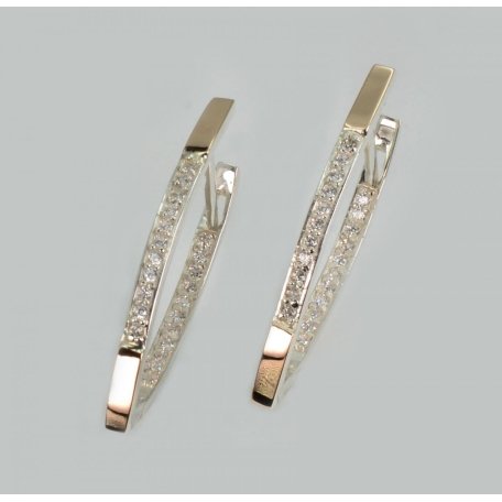 Серебряные серьги с золотыми вставками