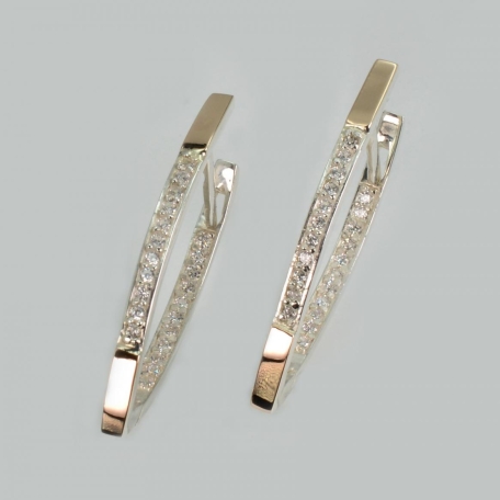 Срібні сережки з золотими вставками