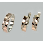 Срібний комплект із золотими вставками